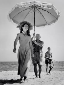 FRANCE. Golfe-Juan. August, 1948. Pablo Picasso and Françoise Gilot.